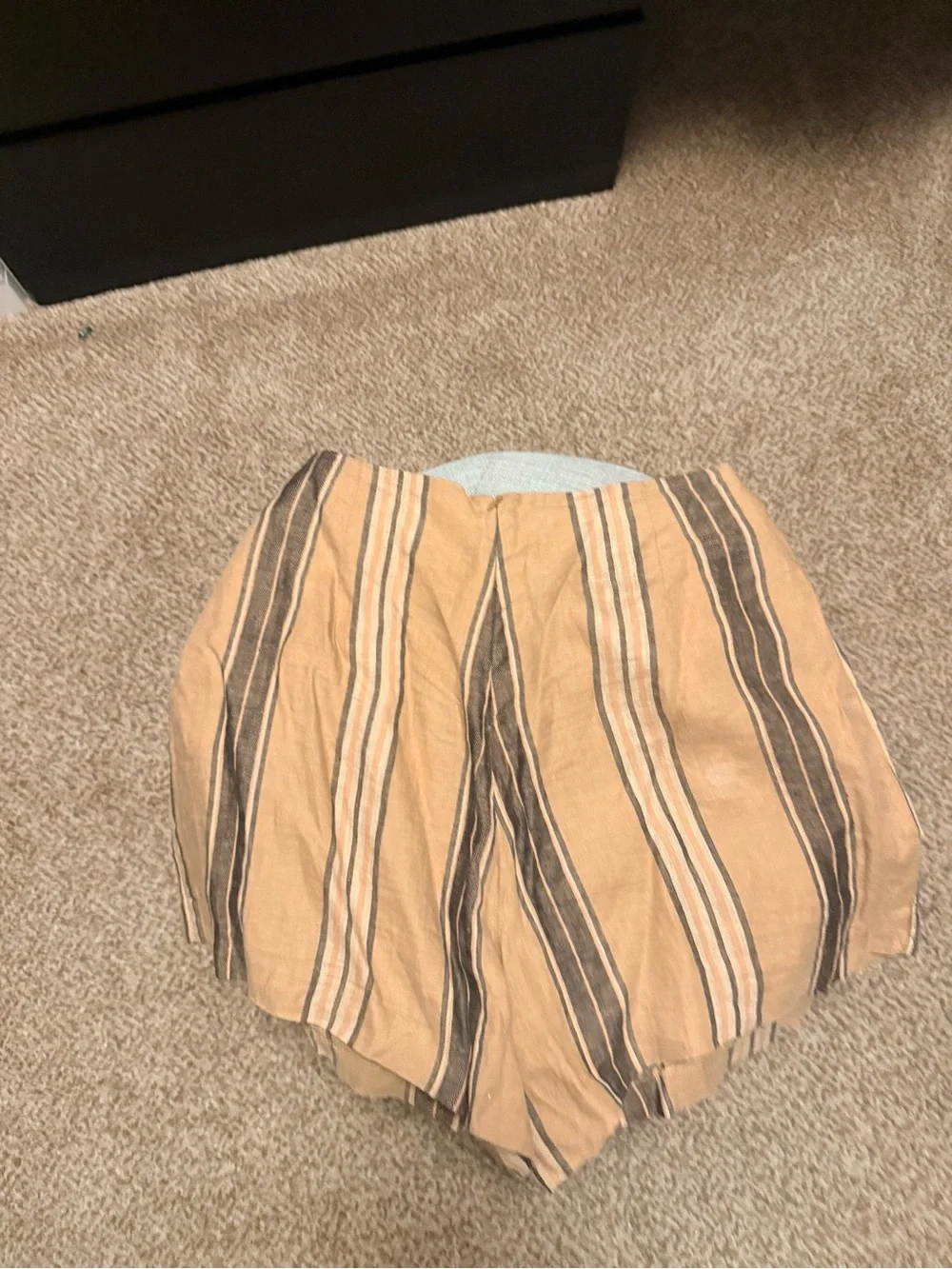 Banana Republic Mia Striped Tan and Brown Sleeveless Linen Short set